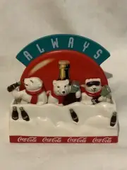 Vintage Magnet Always Coca Cola "Coke" 4 Bottles In Snow Red Refrigerator 1998