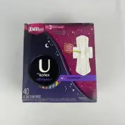 U By Kortex All Nighter Jumbo Pad Ultra Thin Pads Overnight 40 Ct