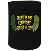 Alcohol Stubby Holder - Gherkins Soaked Evil - Funny Novelty Birthday Gift Joke Beer Can Bottle