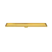Radiant Tile Insert Linear Shower Grate - 100mm width - Brushed Gold - 800mm (74mm Outlet)