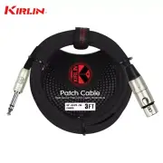 Kirlin 3FT 1/4" TRS To XLR Female 24AWG Patch Cable MP-484 PR-03/BK