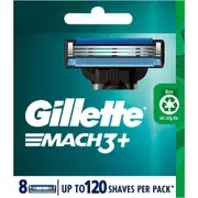 Gillette Mach3+ Replacement Cartridges 8 Count