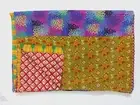 Patchwork Handmade Fine Kantha Quilt Vintage Bedspread Coverlet Heavy Blanket