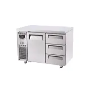 Turbo Air Undercounter 1 Door 3 Drawer Fridge - KUR12-3D-3-N-TA