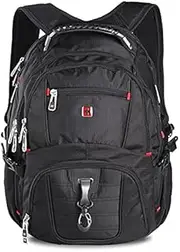 [TH TRAVELLERS HOME] SWISSWIN Swiss Waterproof Business Backpack Travel Backpack College School Backpack Casual Daypack Daily Shoulder Bag SW8112 Black 16 inch Laptop Notebook Backpack for Men Womens Boys Girls …