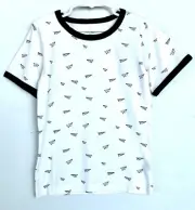 Kate Quinn Organic Cotton Ringer Crew Tee Paper Plane Retail $32 Price $25 Age 6