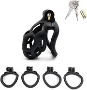 The Cobra 2.0 Male Chastity Device with 4 Sizes Upgraded Curved Arc Shape Rings for Exercise, Bondage Restraint Kit for Sex Play for Couples (Nano)
