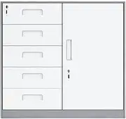 File Cabinet 1.2mm File Room Data Cabinet Living Room Drawer Storage Organizer Office File Cabinet Small Cabinet with Lock Office Drawer(Gray)