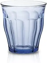 Duralex Made in France Picardie Marine Glass Tumbler Drinking Glasses, 10.88 Ounce - Set of 6, Marine Blue