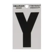 Hillman 840846 3-Inch Letter Y Reflective Square-Cut Mylar, Black on Silver