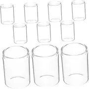 HANABASS 10Pcs Mini Hydroponic Glass Vases for Succulents Test Tube Flower Containers Space Efficient Decorative Jars for Micro Landscape Terrarium Vases for Home Decor