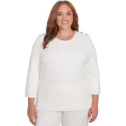 Alfred Dunner Copenhagen Cable Texture Petite 79962VQ
