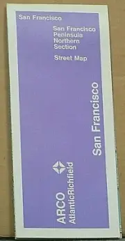 1970 ARCO Street Map of San Franciso Peninsula North, California "NEW OLD STOCK"
