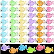 48Pcs Luminous Mini Resin Fish, Tiny Fish Bulk Glow in The Dark Small Plastic Miniature Figures for Dollhouse Decor Micro Garden Home Landscape Aquarium Craft Party Favors