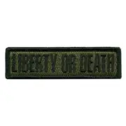 VELCRO® BRAND Fastener Morale Patch Liberty or Death OLV DRB 3.75x1"