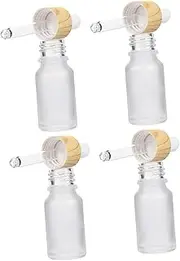 NULYLU 4Pcs Glass Dropper Bottles for Essential Oils Travel Storage Containers with Airtight Design for DIY Perfumes and Oil Mixtures Reusable and Easy to Clean