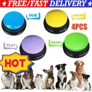 4Pcs Voice Recording Pet Talking Buttons Recordable Answer Buzzers Dog Toys AU