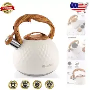 Loud Whistling 2.7 Quart Tea Kettle in Food-Grade Stainless Steel - Unique Style