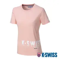在飛比找蝦皮商城優惠-K-SWISS Logo Tee棉質吸排T恤-女-蜜桃橘