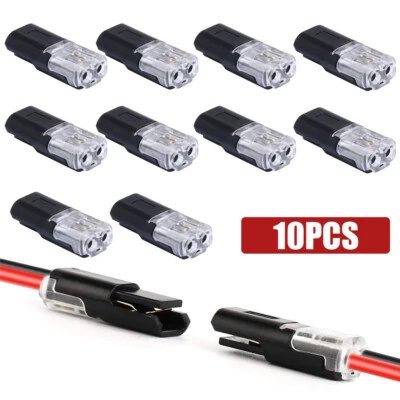 10x 2-Pin Pluggable Wire Connector Quick Splice Electrical Cable Crimp Terminal