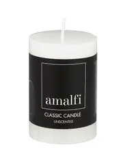 Amalfi Unscented Pillar Candle - White 5x7.5cm