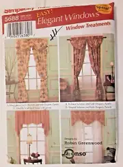 Simplicity Pattern 5688 Window Treatments Drapes Curtains Sewing Craft Project H