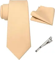 [JEMYGINS] Men's Retro Cotton Blend Tie with Pocket Square and Tie Clip Set