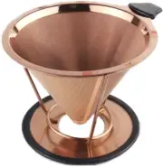 Reusable Coffee Filter Stainless Steel Pour over Cone Coffee Dripper Paperless C