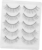 Beavorty 3d False Eyelashes 5 Pairs Chemical Fiber Lashes Natural and Full Enhance Eye Charm Suitable for Home Use or Salon