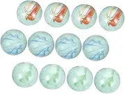 Totority 12 Pack Glass Marbles Toys Round Glass Beads for Kids Aquarium Fish Tank Decor DIY Marble Kit Vase Planter Decor