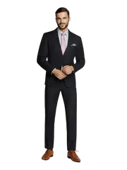 Evan Navy Micro Check Suit