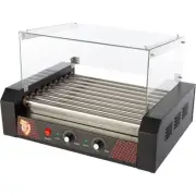 Hot Dog Roller Machine with Cover 1170W Cooker with 9 Rollers 24 Hotdog Capacity