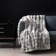 Brookstone Luxe Faux Fur Heated Throw Blanket - Exclusive