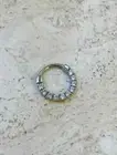 Septum Ear Clicker Daith Hinged Hoop With 2mm Natural Diamonds 14k Solid Gold
