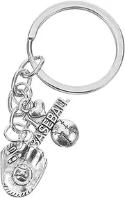 Generic Decorative Baseball Keychain Softball Charm for Bag Backpack Unique Sports Pendant Easy Attach Keyring present for Sports Lovers and Collectors