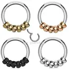 16G 5/16" Surgical Steel Hinged Segment Rings with Plated Beads Earring & Septum