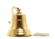 Titanic Ship Bell - 6 inches | Golden titanic brass bell w/ bulkhead & bracket