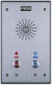Fanvil I12D 2 Outdoor Audio Intercom, 2 SIP Lines, 2 Button, 2 SIP Lines, PoE, Full-duplex speakerphone, AIO: door access, intercom and paging service