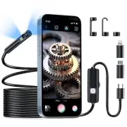 8mm 9 LED 1440P Snake Endoscope Borescope Camera IOS Typc C for Android iPhone