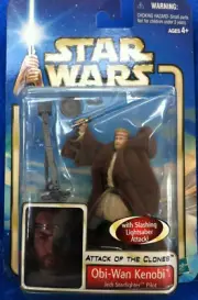 2002 HASBRO STAR WARS SAGA #36 OBI-WAN KENOBI JEDI MOC ATTACK CLONES SEALED NOS
