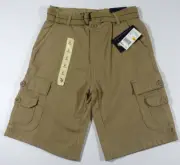 US Polo Assn Boys Cargo Shorts Size 8 Cotton Canvas Belt NWT