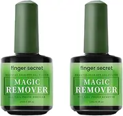 Gel Nail Polish Remover Kit, Fast Efficient Gel Polish Remover for Tough Gel, No Damage to nails Remove Soak Off Nail Gel Polish Portable Magic remover 2 Pack -0.5oz