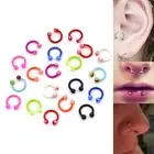 20Pcs/Set C Shaped Ball Acrylic Helix Nose Hoop Ring Piercing Body Jewe ^dJ_5S