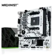 Machinist AM4 White Motherboard DDR4 M-ATX B450 (I/O Shield Included)