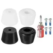 Roller Skate Toe Stops with Screwdriver Brake Stoppers Block, Black White 2 Pair