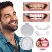 Dental Snap On False Teeth Upper & Lower Veneers Dentures Silicone Tooth Cover