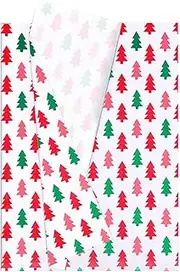 Hjvvr Christmas Tissue Paper,20sheets Red Green Christmas Tree Wrapping Tissue Paper,50x35cm Merry Christmas Tissue Paper for Xmas Party