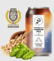 Go Brewing Non-Alcoholic Beer Hops Water 4 pack 12 oz Cans Pilsner IPA Amber