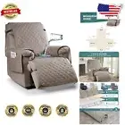 Oversized Non-Slip Recliner Chair Cover with Utility Pockets - Machine Washable