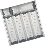 Bella Drawer Organiser - 4 Column Stainless Steel Drawer Dividers - Kitchen Utensil Holder - Adjustable Customisable Quality Stylish Neat Design - Easy To Assemble (400mm)